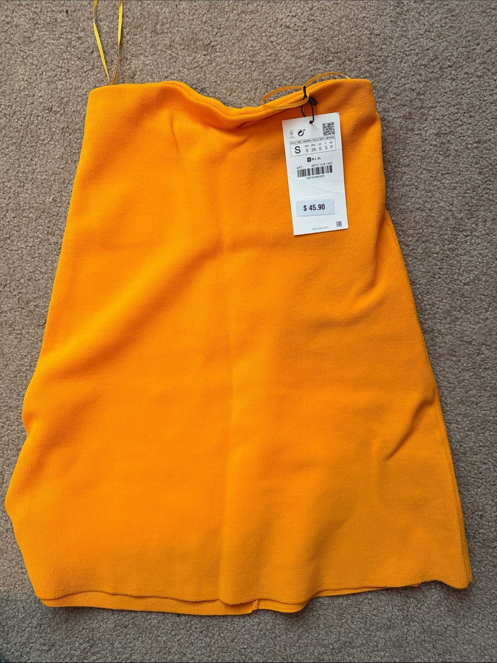Zara Tangerine A-Line Women's strapless top - Picture 2 of 2